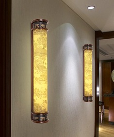 实木雕花浴室镜前壁灯