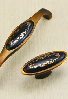 合金嵌金印花陶瓷拉手