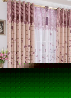 穿杆式定制布帘加纱帘