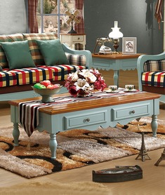 做旧橡木浮雕茶几