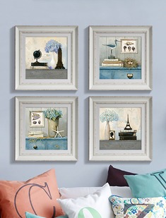 客厅艺术微喷带框装饰画