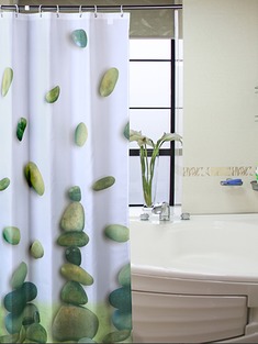 雨花石涤纶浴帘