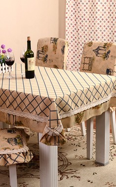 荷叶花边布艺餐桌布