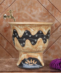 陶瓷花纹拖把盆