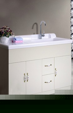 橡胶木落地式洗衣柜