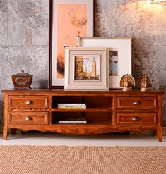 烤漆做旧实木电视柜