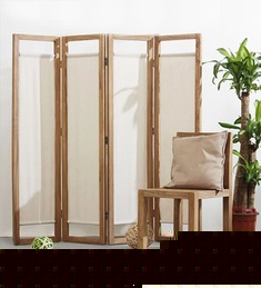 实木4折屏风