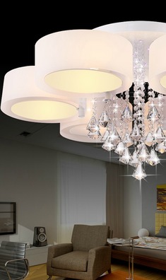 水晶镀铬吸顶灯