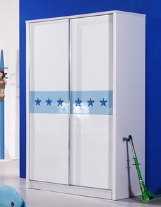 蓝色星星儿童趟门衣橱