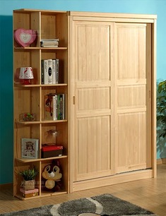 儿童两门松木衣橱