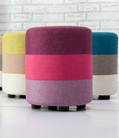 可拆洗透气棉麻小圆凳