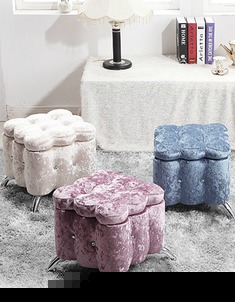绒面布艺换鞋凳