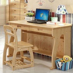 实木宽敞抽屉书桌