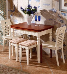 可折叠实木餐桌椅组合