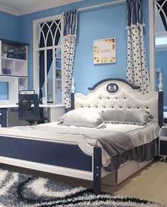 欧式单人男孩儿童床