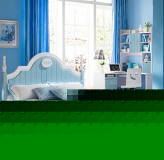 天蓝色环保儿童床