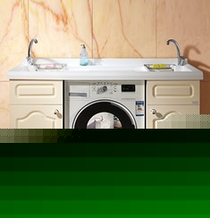 象牙黄整体洗衣柜