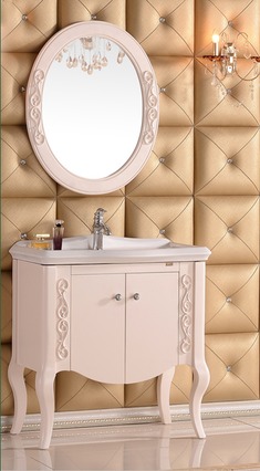 橡木银镜浴室柜