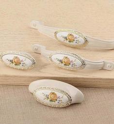 黄牡丹花金圈象牙白拉手