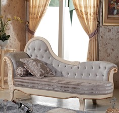 桦木框架布艺贵妃椅