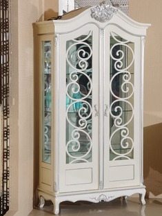 玻璃镂空实木雕花酒柜