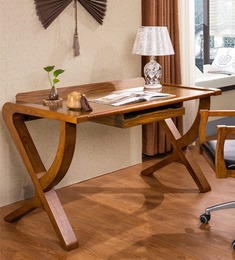 圆角处理白蜡木实木书桌