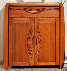 云纹雕花榆木鞋柜