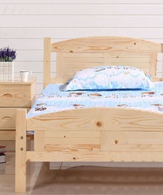 原色松木儿童床