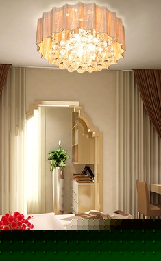 水晶布艺吸顶灯