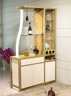 北欧宜家风人造板酒柜