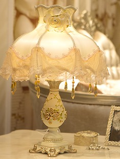 奢华复古蕾丝节能床头灯