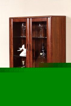 乌金木色双门实木挂柜