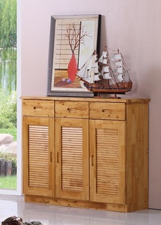 香柏木三门带抽鞋橱