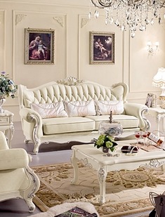 奢华白色真皮沙发