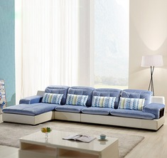 全友家居皮布蓝调沙发