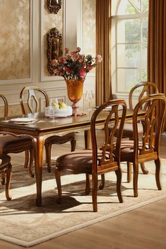 长形桦木可伸缩餐桌