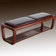 水曲柳皮面床尾凳