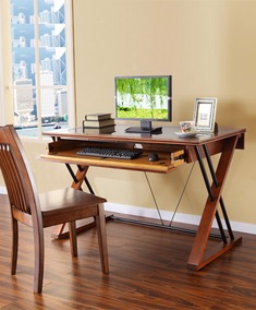 可折叠环保橡胶木电脑桌