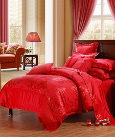 水星家纺婚庆提花六件套