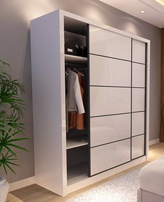 白色烤漆可调节衣柜