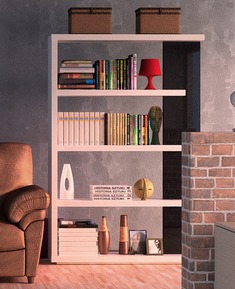 简易黑白烤漆书架