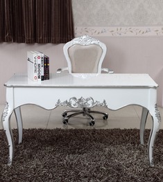 实木雕花烤漆书桌