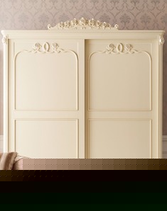 实木衣柜浪漫雕花描银设计