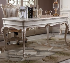 实木雕花书桌圆角设计