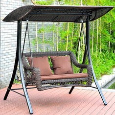 藤编双人室外吊椅