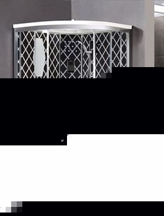 黑色带音响弧扇形亚克力淋浴房