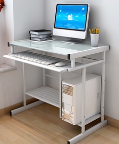 环保高强度玻璃台面电脑书桌