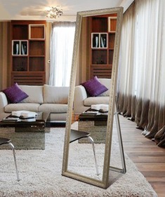 实木带支架全身试衣镜