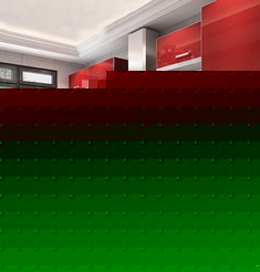 L型中国红整体橱柜