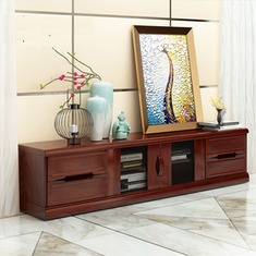 棕色水曲柳多功能电视柜